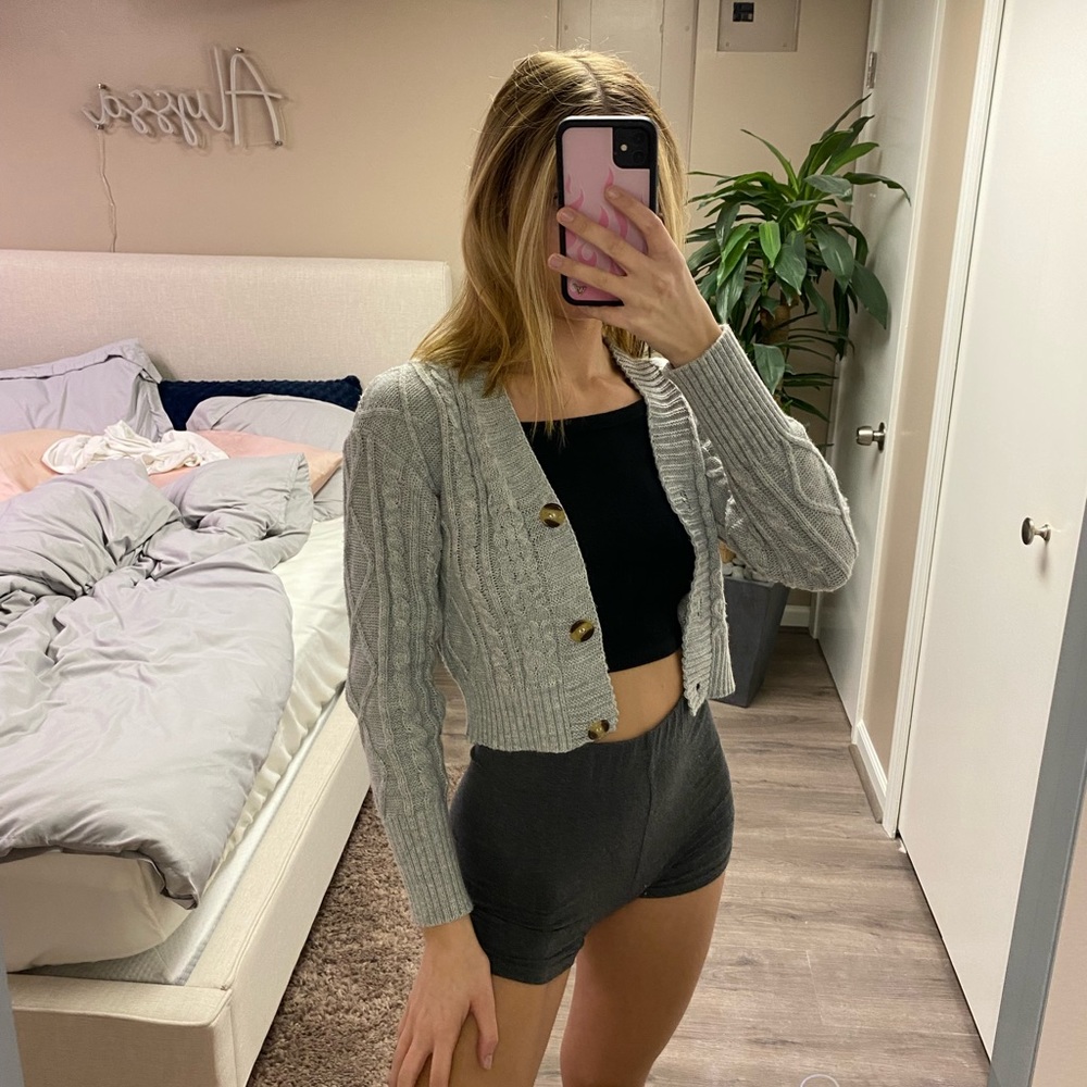 Button-up Gray Cardigan